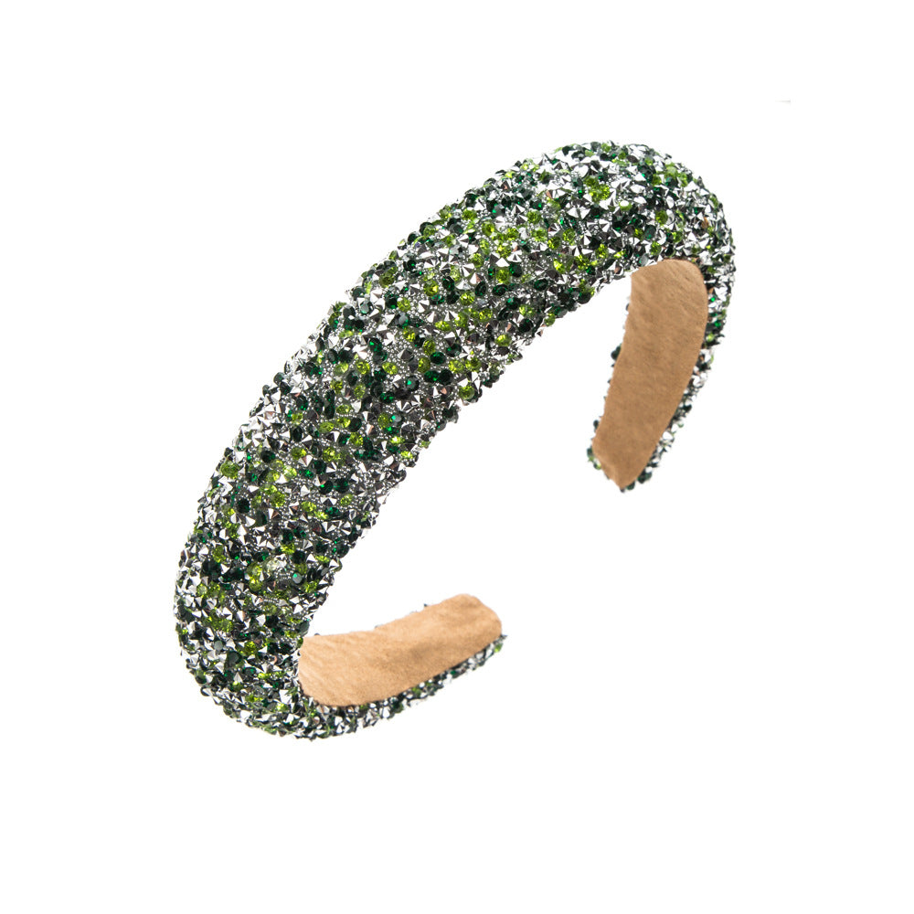 Wholesale New fashion hair pressure non-slip pure handmade sponge wide edge inlaid small rhinestone increased cranial top hair accessories women's headband